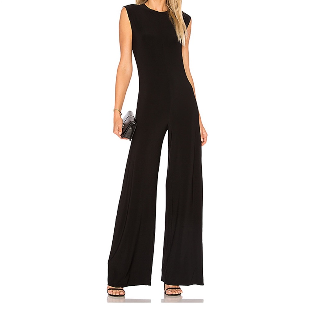 Norma kamali sleeveless black romper